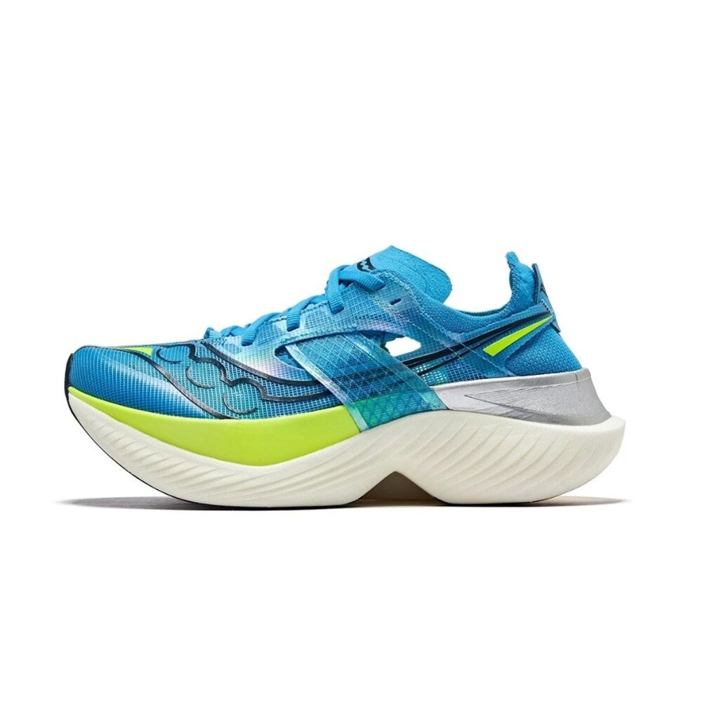 Saucony Blue and Neon Green Women's Athletic Running Shoes